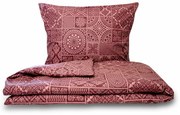 Lenjerie de pat din bumbac Kvalitex Tokyo vișiniu, 220 x 200 cm, 2 buc. 70 x 90 cm