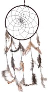 InDecor Prindător de vise din bumbac cu pene maro,30 x 30 x 90 cm, L