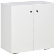HOMCOM Aparador de Salón con 2 Puertas Armario Auxiliar con 2 Estantes para Libros Ropa Juguetes Estilo Moderno 70x39x70 cm Blanco | Aosom Romania
