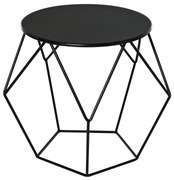 Masuta geometrica in stil nordic din otel rezistent la rugina 54x54x44cm, negru HOMCOM | Aosom Romania