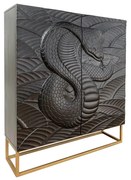Comoda cu aplicatie exotica pe fronturi SNAKE 120cm negru