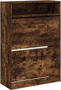 vidaXL Pantofar cu 2 sertare rabatabile, stejar fumuriu, 80x34x116 cm