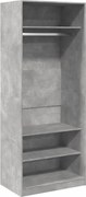 vidaXL Șifonier, gri beton, 80x50x200 cm, lemn prelucrat