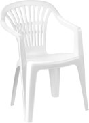 Scaun de grădină stivuibil, alb, SCILIA