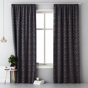 Draperie scandinavă culoarea gri închis, cu prindere cu cleme 140x250 cm