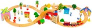 Set de trenuri din lemn 74 buc
