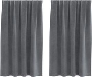 vidaXL Perdele opace 2 pcs Gri deschis 140 x 140 cm Catifea