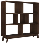 Bibliotecă în culoare naturală cu aspect de lemn de nuc 122x126 cm Cassie - Støraa