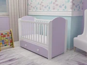 Patut cu sertar Miki alb-violet D121