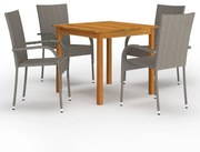 vidaXL Set mobilier de grădină, 5 piese, gri