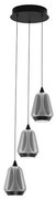 Lustra moderna cu 3 pendule LED, Metal, Sticla, Fumuriu, ALISH