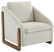 Scaun modern de accent pentru living, Bej | Aosom Romania