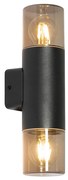 Lampa de perete exterioara moderna neagra cu 2 lumini IP44 - Odense