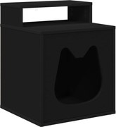 vidaXL Casa pentru pisici Negru 42,5 x 40 x 53,5 cm Lemn compozit