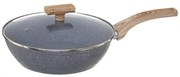 Tigaie Wok Forge, granit, 24 x 11.5 cm, cu inductie, cu capac