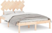 vidaXL Cadru de pat dublu, 135x190 cm, lemn masiv