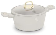 Oală cu capac 24 cm, 4.1L – Berlinger Haus Sahara Collection BH 8071, crem, antiaderentă cu titan, pentru supe și tocane
