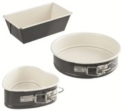 Set 3 tаvi de copt mini Dr.Oetker Exclusive 4535, 3 modele diferite, Аcoperire ceramicа antiaderentа, Гri