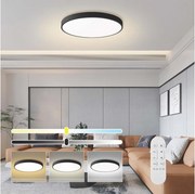 Immax NEO 07313L-LED Plafonieră dimabilă SEMPLICI 96W/230V diametru 80 cm Wi-Fi Tuya negru + telecomandă