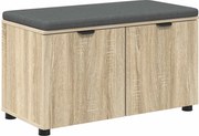 vidaXL Bancă pentru hol cu pernă cu raft Stejar Sonoma 80 x 38 x 46 cm