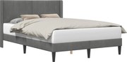 vidaXL Cadru de pat cu headboard Gri închis 140 x 190 cm Catifea