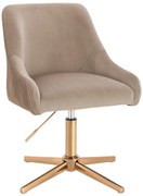 HR920CROSS Scaun Latte din Catifea cu Bază Aurie