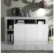 Comodă LENOR alb/gri beton