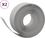 vidaXL Borduri de grădină, 2 buc, gri, 10 m 20 cm, polietilenă