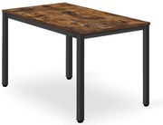 Masa de sufragerie neagra cu blat in decor rustic maro TESSA 120x60 cm