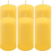 Set lumânări pilon, 11,5 cm, Ø 6 cm, galben, 6 bucăți