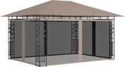 vidaXL Pavilion cu plasă anti-țânțari, gri taupe, 4x3x2,73 m, 180 g/m²