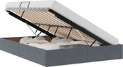 vidaXL Pat cu storage cu headboard Gri închis 140 x 190 cm Catifea