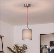 Brilagi - Pendul LED pe cablu NUBILA 1xE27/60W/230V Ø 14 cm roșu/gri deschis