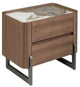 Noptiera 2 sertare deosebita design LUX Walnut-Marble