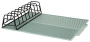 Covoraș de uscare din silicon pentru vase cu suport pentru farfurii, 43,5 x 33 x 8,5 cm
