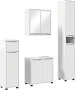 vidaXL Set de mobilier pentru baie 4 pcs Alb lucios Lemn compozit