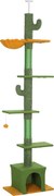 PawHut Ansamblu de Zgâriat pentru Pisici cu Fixare în Tavan, 230-275 cm, Hamac, Căsuță, Stâlpi din Sisal, Verde | Aosom Romania