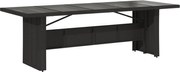 vidaXL Masă grădină cu blat din sticlă, negru, 240x90x75 cm, poliratan