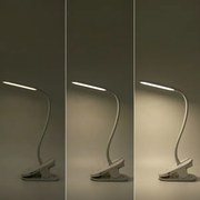 Lampă LED reîncărcabilă dimabilă de masă cu clemă Aigostar LED/2,5W/5V 1200mAh alb