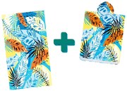 Set de plaja SUMMER FRESH – prosop 100×180 cm si poncho 80×145 cm, colorat