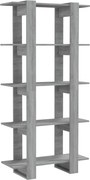 vidaXL Bibliotecă/Separator cameră, gri sonoma, 80x30x160 cm, PAL