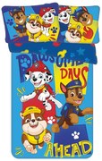 Lenjerie de pat pentru copii albastră din bumbac pentru pătuț 100x135 cm Paw Patrol "Pawsome days ahead" – Jerry Fabrics