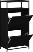 vidaXL Pantofar, negru, 60x34x112 cm, lemn compozit