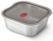 Cutie pentru alimente Black+Blum FBSS-SQ-L017, 1.4 L, Patrata, Potrivita pentru cuptor, Fara BPA, Otel inoxidabil, Gri