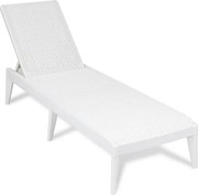 NUMANA șezlong de grădină din plastic, alb