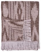 Pled din amestec de bumbac Euromant Zanzibar, 140 x 180 cm, maro