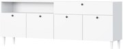 Comoda cu dulapuri si sertar DULLUM 200x75cm, alba