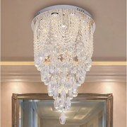 Lampă de tavan cu cristale MAJURO LED/30W/230V Ø 40 cm crom lucios + telecomandă