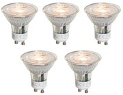 Set de 5 becuri LED GU10 50mm clare 3W 250 lm 2200K