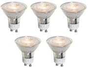 Set de 5 becuri LED GU10 clare de 50 mm 3W 250 lm 2200K